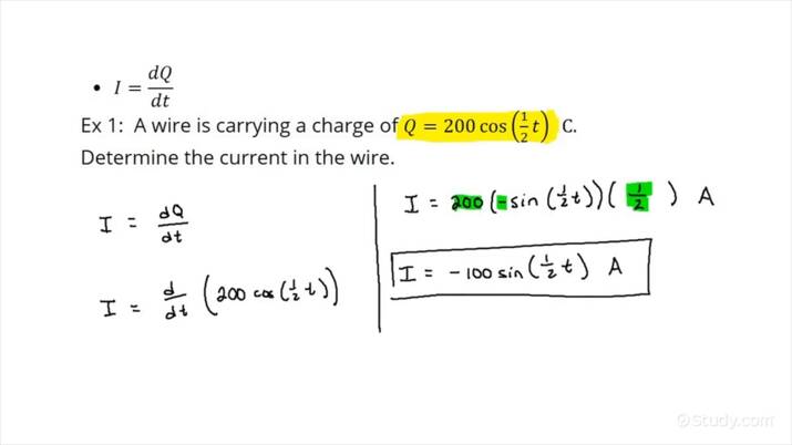 How To Determine A Current As A Function Of Time From Charge As A