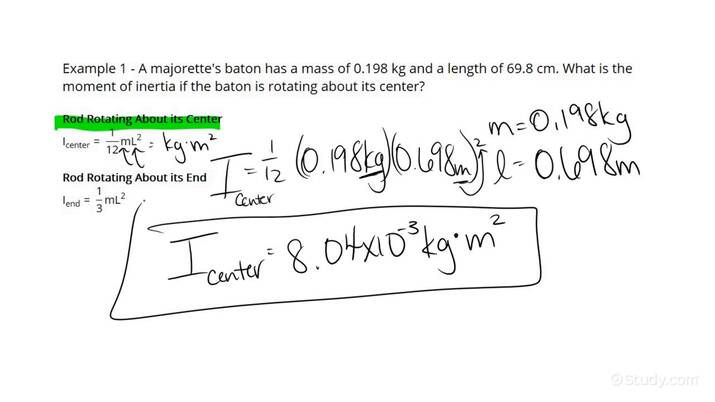 How To Calculate The Moment Of Inertia For A Rod Physics Study