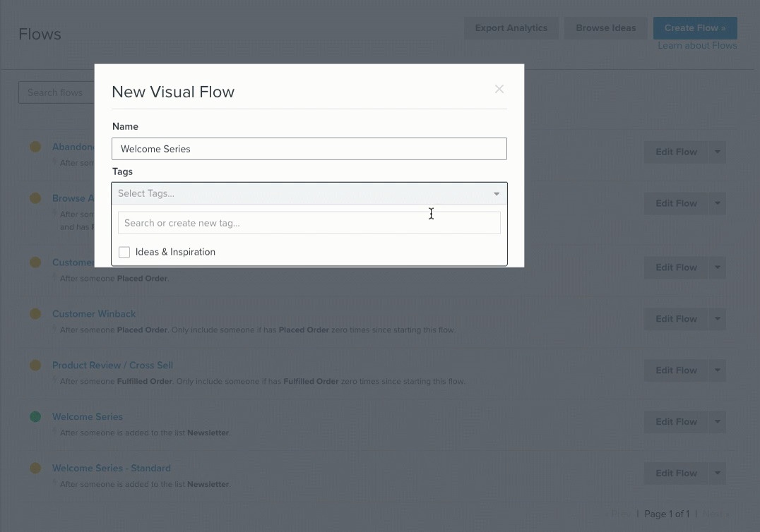 How to use tags to organize flows Klaviyo Help Center