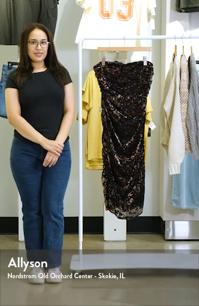 Lulus Pixie Metallic Floral Strapless Mesh Midi Dress Nordstrom