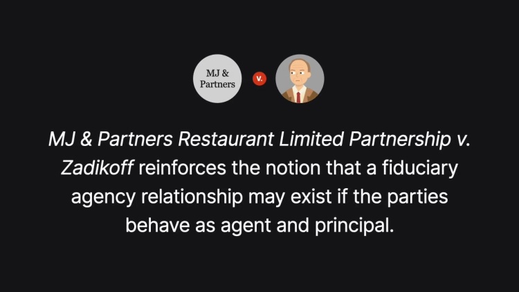 MJ & Partners Restaurant Limited Partnership v. Zadikoff