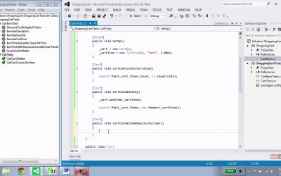 Learning TDD in C# - Building the Cart Functionality