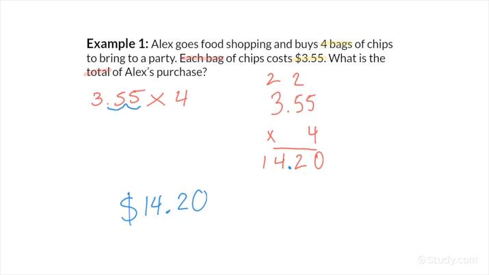 multiplication of decimals problem solving