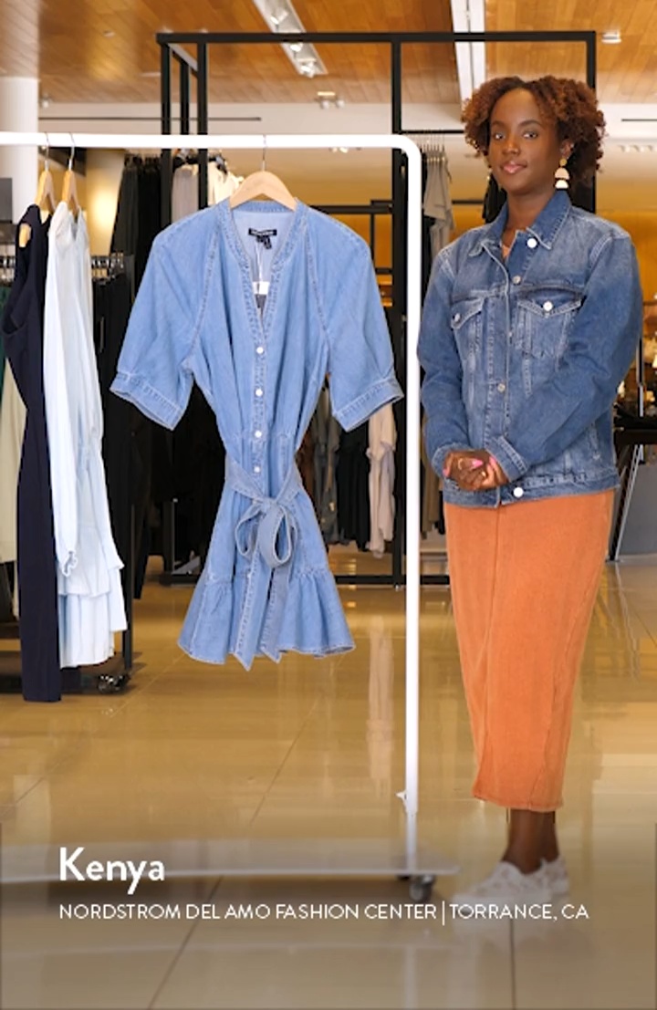 Veronica Beard Kanika Belted Denim Minidress | Nordstromrack