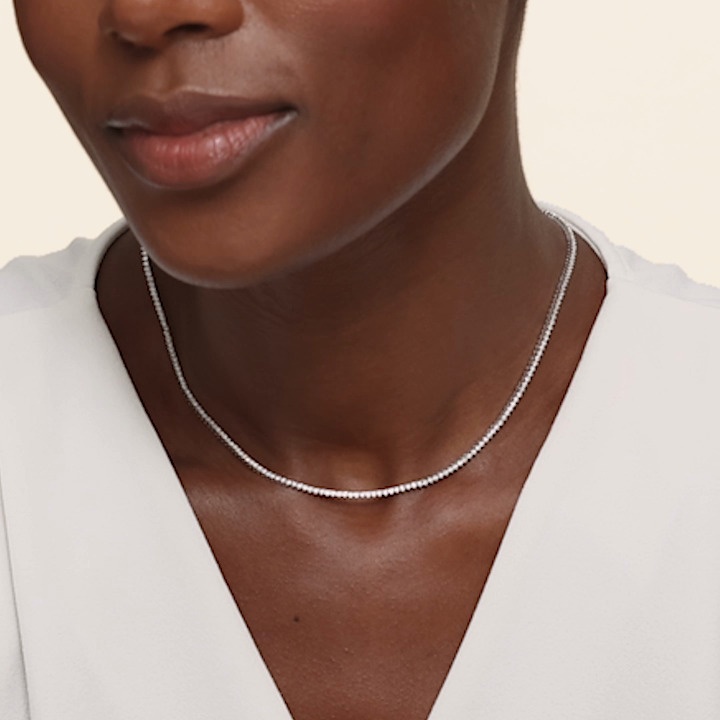 14K Yellow Gold Lab Diamond Tennis Necklace (3 ct. tw.)