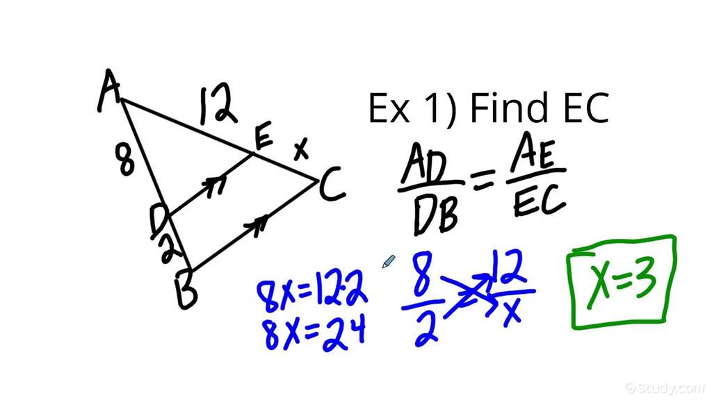 Using the Triangle Proportionality Theorem | Geometry | Study.com