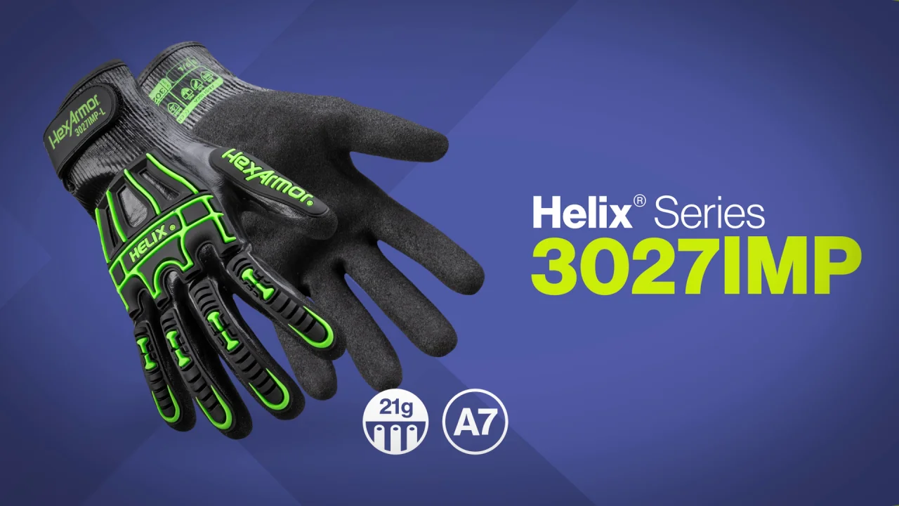 HEXARMOR Helix Series Impact-Resistant Nitrile Coated Safety Gloves XS