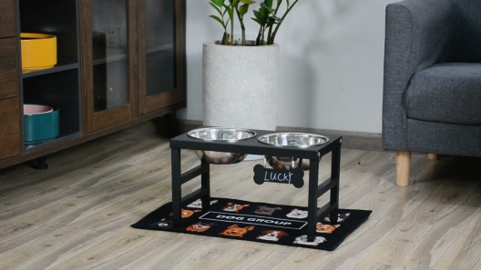 ADENGL 10-in Height Elevated Non-Skid Metal Dog Bowl Set with Waterproof  Mat, Black, Medium: 7-cup, 2 count - Chewy.com
