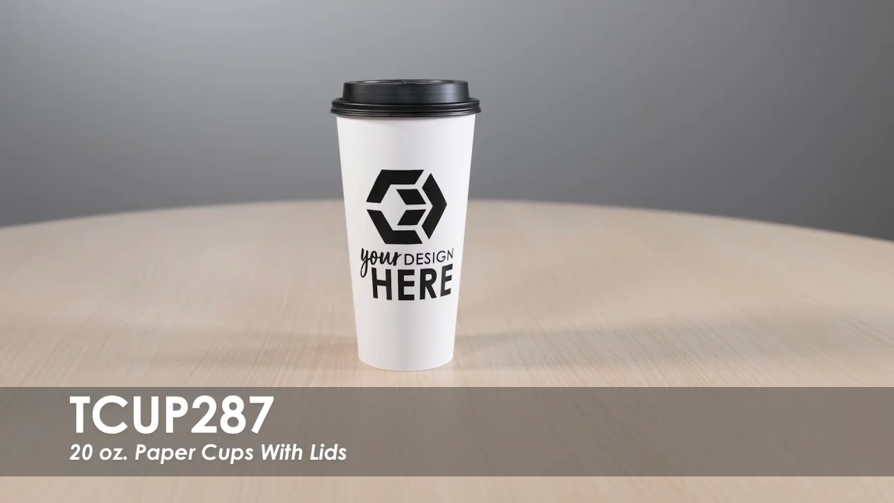 20 oz. Paper Cups With Lids | TCUP287