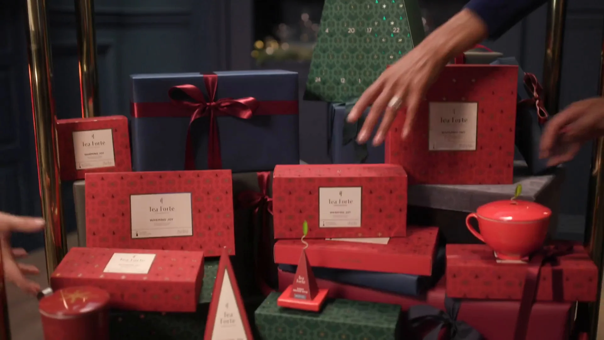 Open Tea Chest on a festive dining table