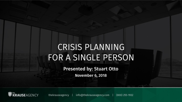 Crisis Planning for a Single Person