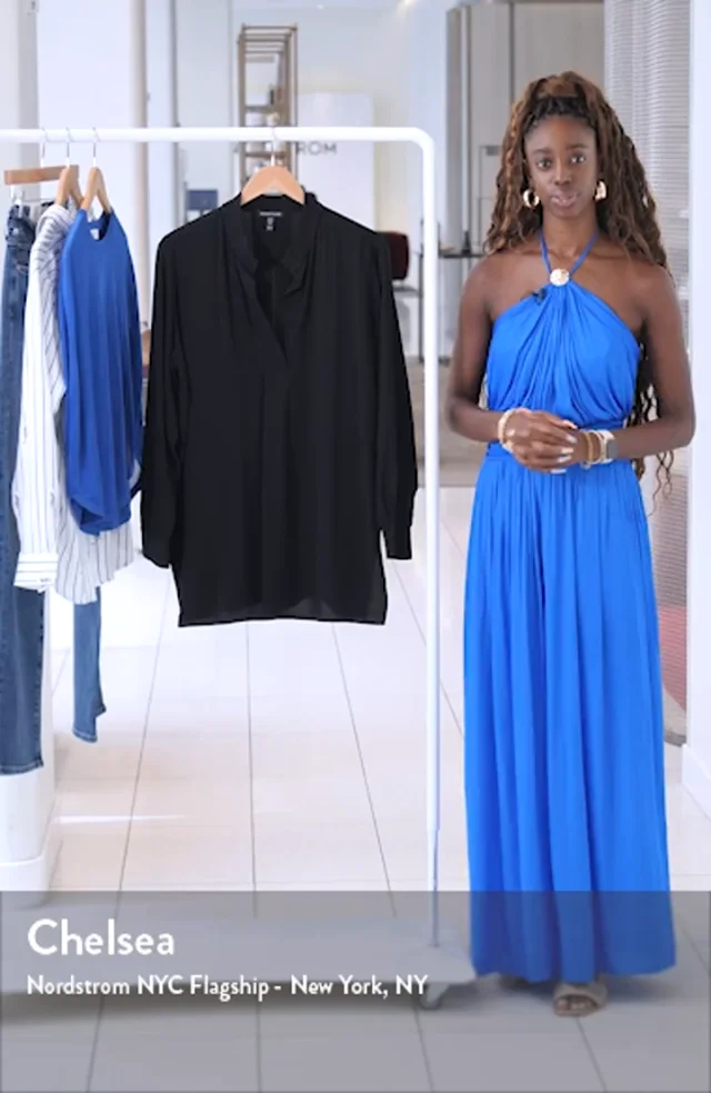 Eileen Fisher Split Stand Collar Silk Tunic | Nordstromrack Eileen Fisher Split Stand Collar Silk Tunic | Nordstromrack