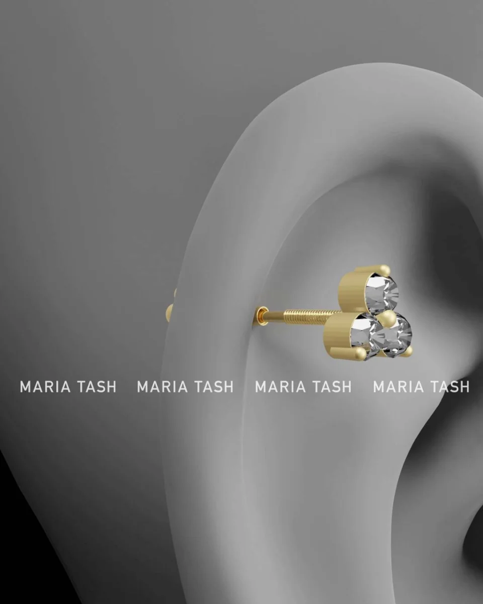 Maria Tash Invisible Set Diamond Threaded Stud Earring