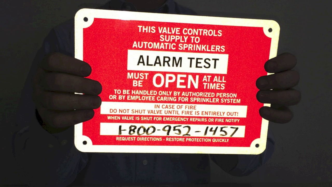 Reflective Fire Sprinkler Sign