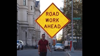 No Thru Traffic Roll-Up Sign