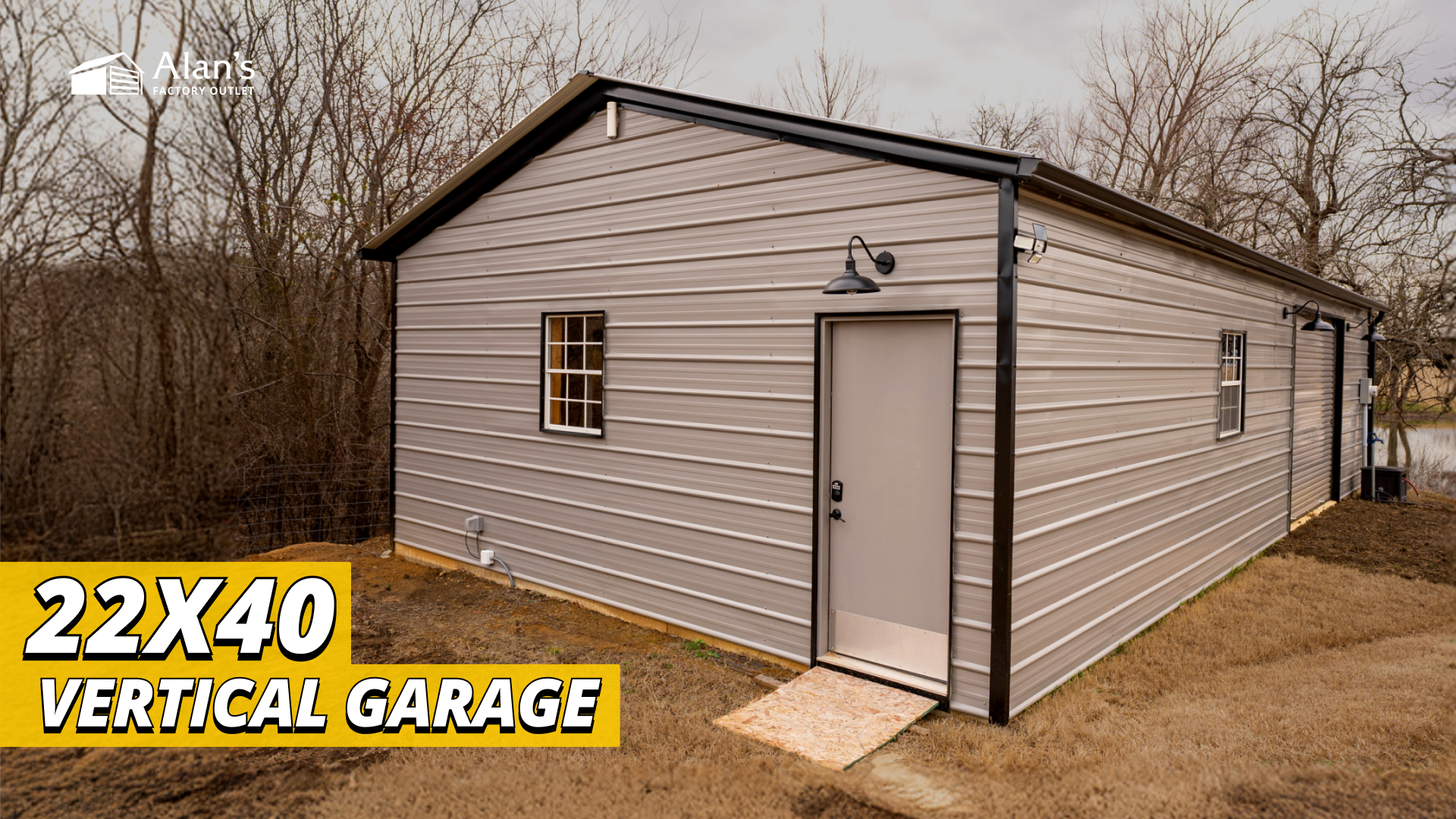 22x40 Vertical Roof Metal Garage - Alan's Factory Outlet