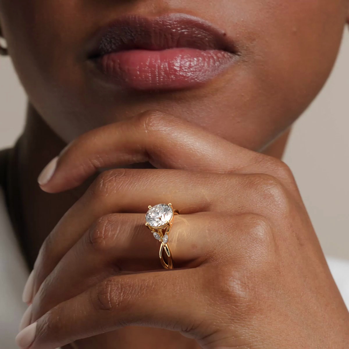 18K Yellow Gold Willow Diamond Ring (1/8 ct. tw.)