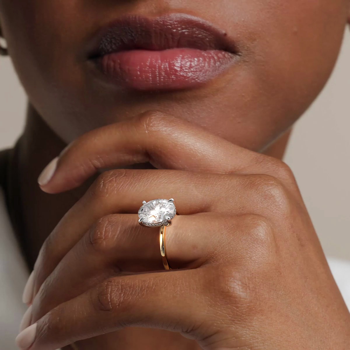 18K Yellow Gold Adorned Mixed Metal Diamond Ring