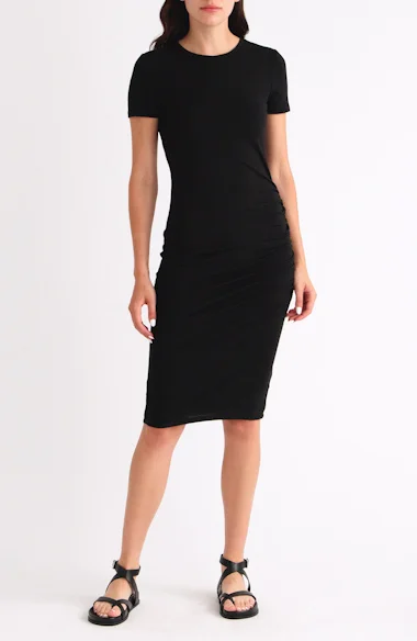 side ruched body-con dress Lucy Midi Dress