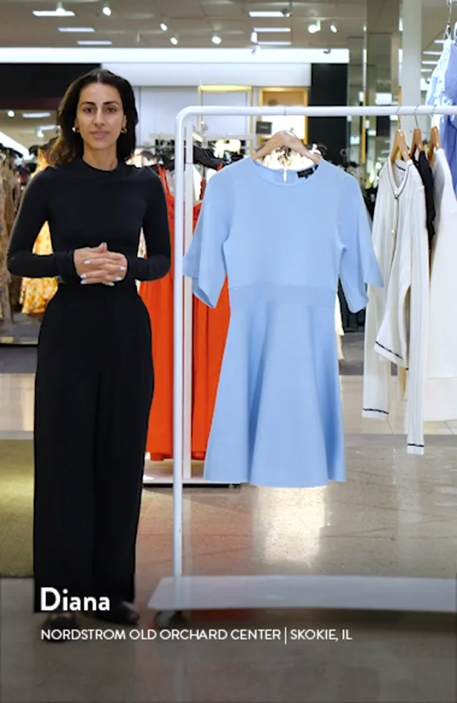 Ted Baker Flutter Sleeve Fit Flare Sweater Dress Nordstrom