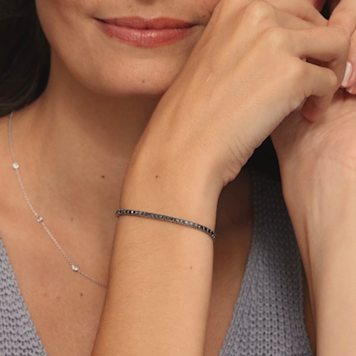 14K White Gold Black Diamond 6.5 in. Tennis Bracelet (3 ct. tw.)