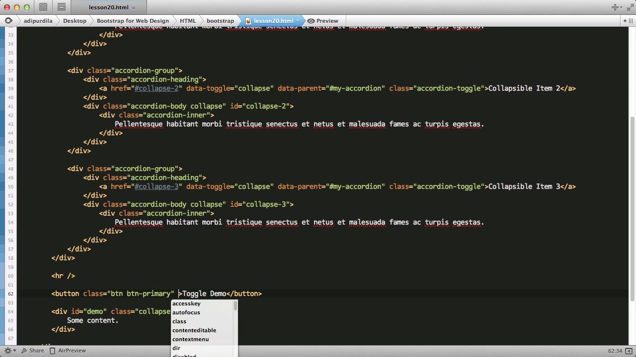 Bootstrap for  Design Accordions and Carousels