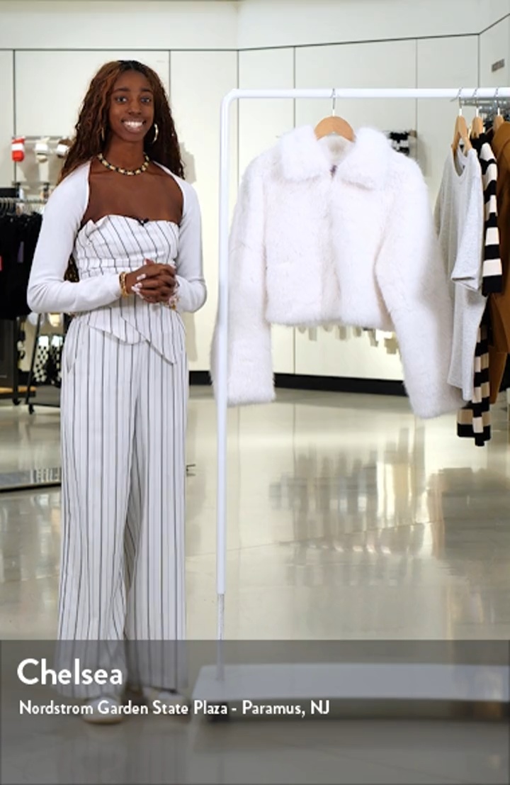 EDIKTED Nathalie Crop Faux Fur Jacket | Nordstrom