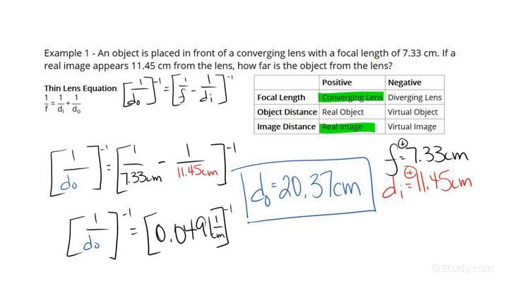 How to Use the Lens Equation to Find the Distance of an Object from a ...