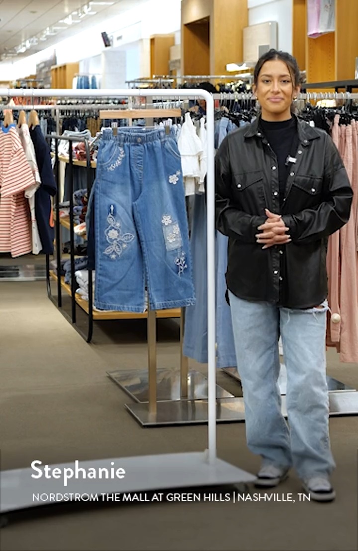 Kids' Flower Embroidered Jeans