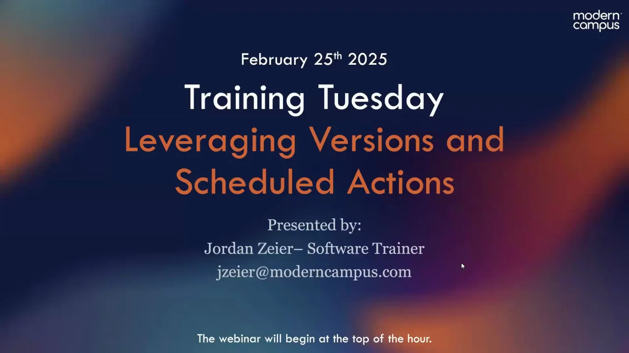 CMS Training Tuesday | CMS | Modern Campus Support