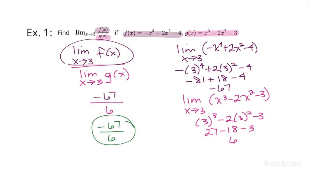 Determining the Limit of the Quotient of Two Functions | Calculus ...