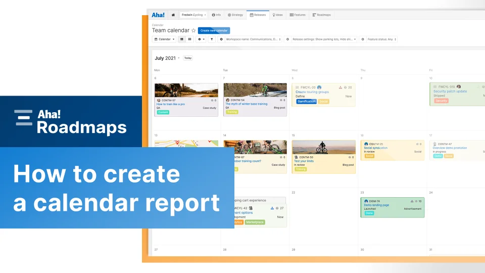 Aha! Roadmaps | Calendars | Aha! software