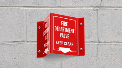 Fire Department Valve Projecting Sign
