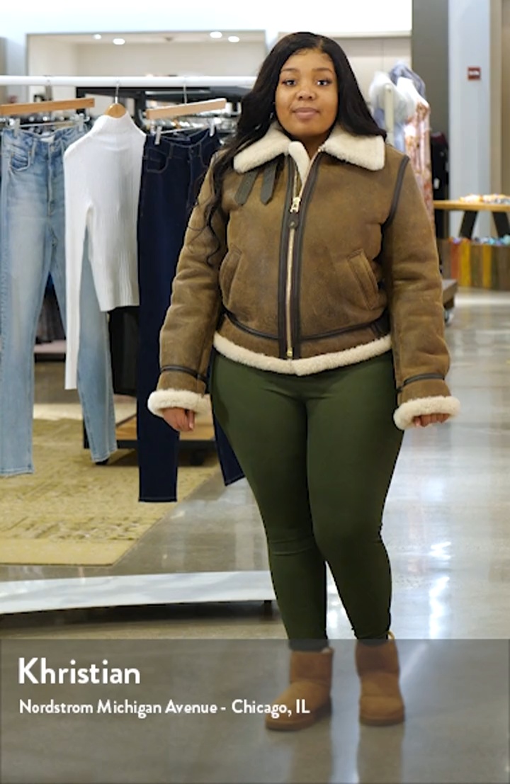 Schott NYC Genuine Shearling & Leather Bomber Jacket | Nordstrom