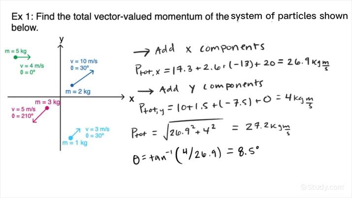 How To Calculate The Vector Valued Momentum Of A System Of Particles