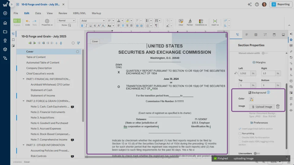 ドキュメント背景の変更 – サポートセンター