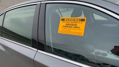 Parked In Private Parking Area Violation Warning Permit