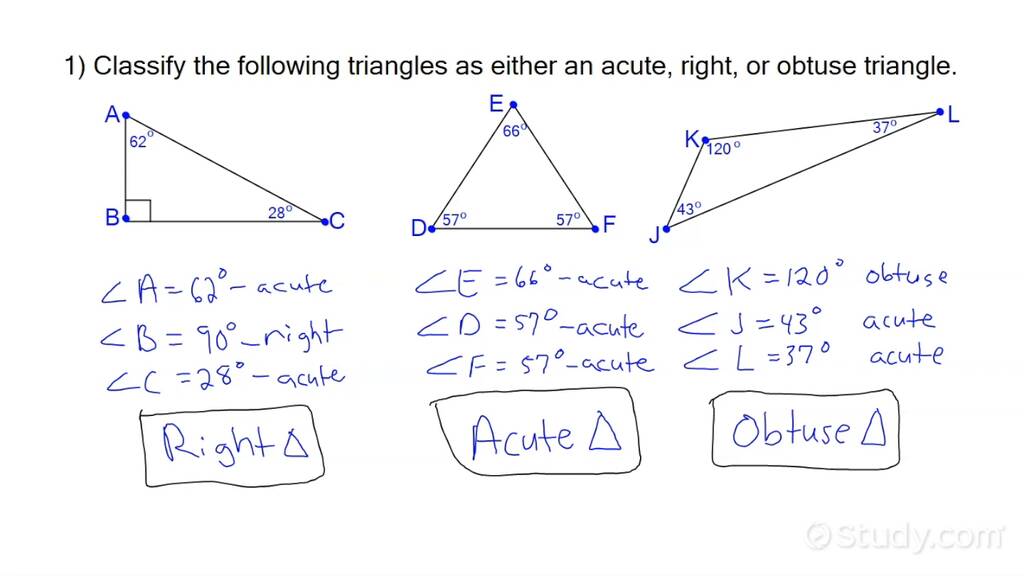 How to Classify Triangles from their Diagrams | Math | Study.com