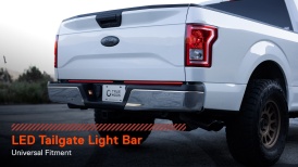 LEDTBL6181 - Smoked 2-Row LED Tailgate Light Bar Strip w/ Red Sequential Turn Signals
