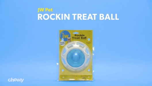 JW Pet Rockin Treat Ball Tough Treat Dispensing Slow Feeder Dog Activity  Toy