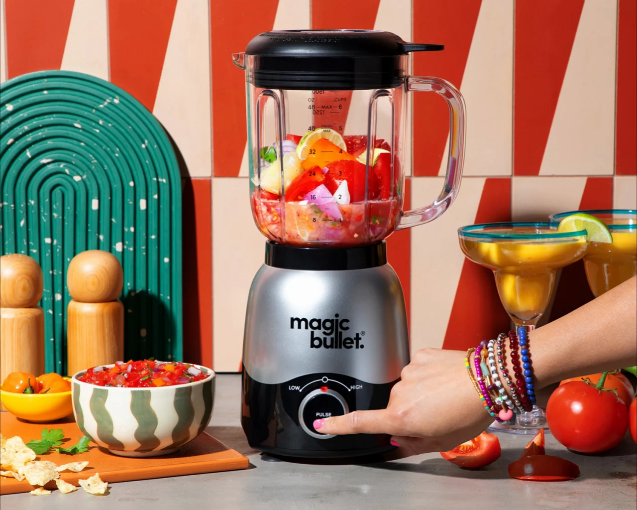 MAGIC BULLET Full sized Blender Silver GIF