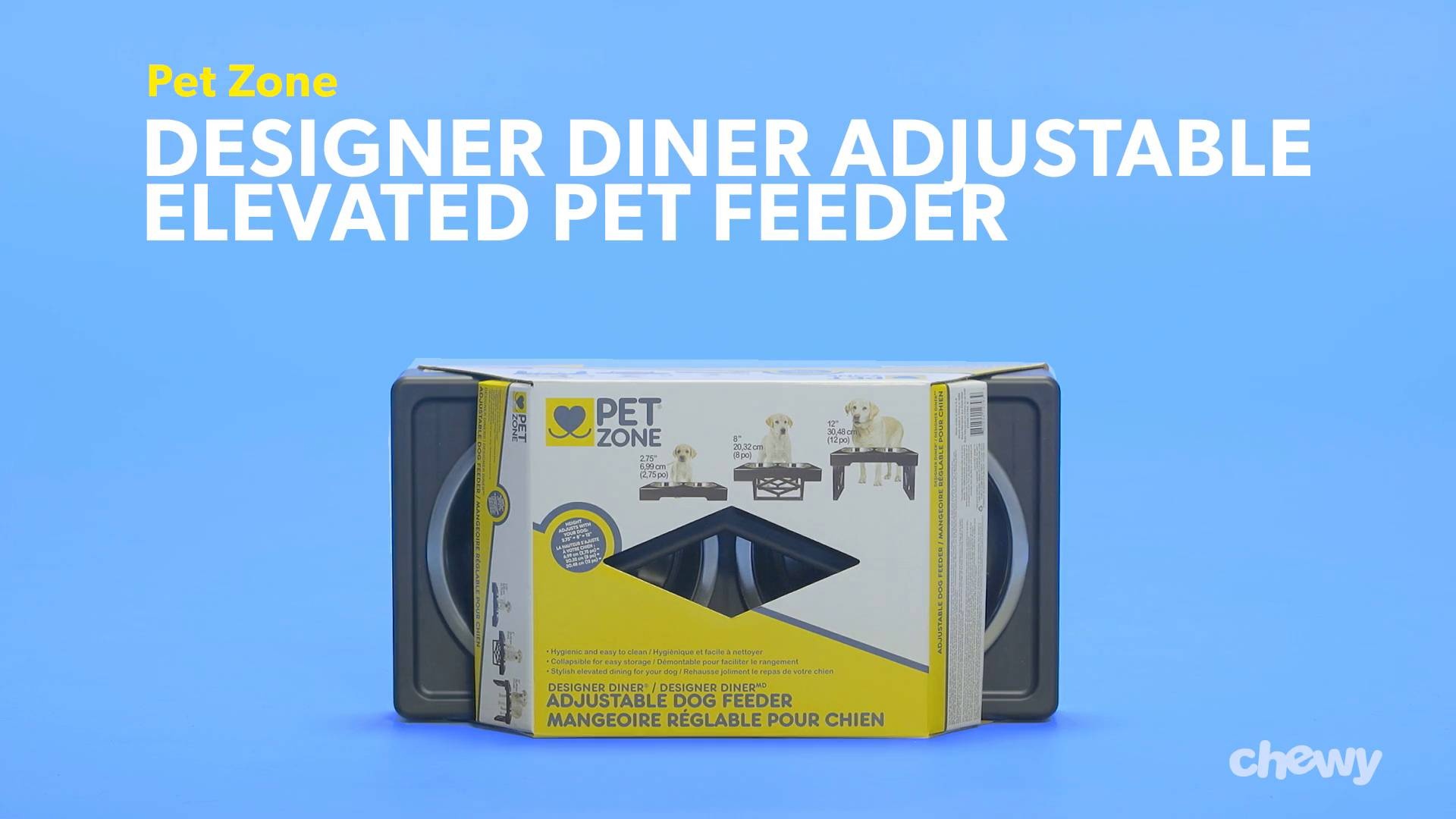 Pet zone designer diner adjustable elevated pet feeder hotsell