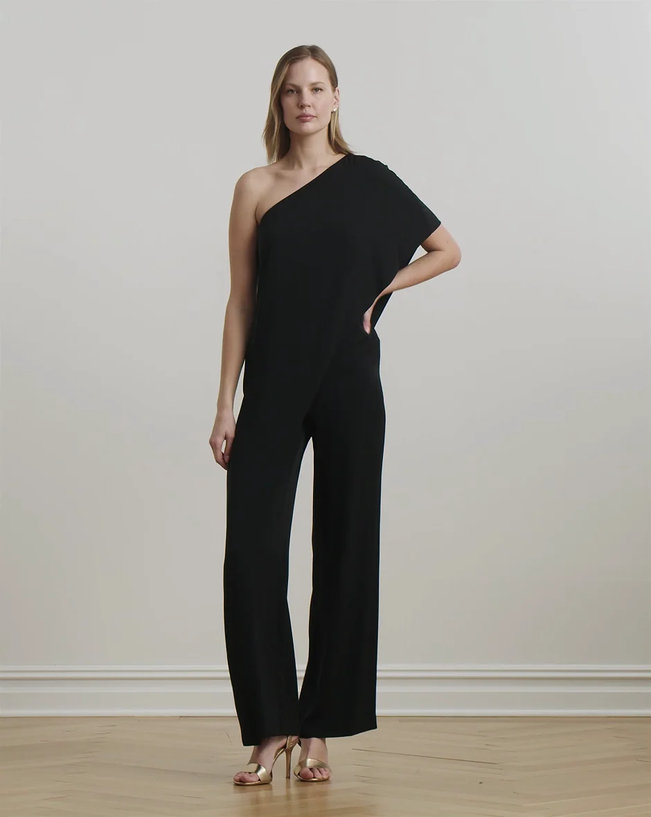 Lauren Ralph Lauren April One-Shoulder Georgette Jumpsuit | Nordstrom