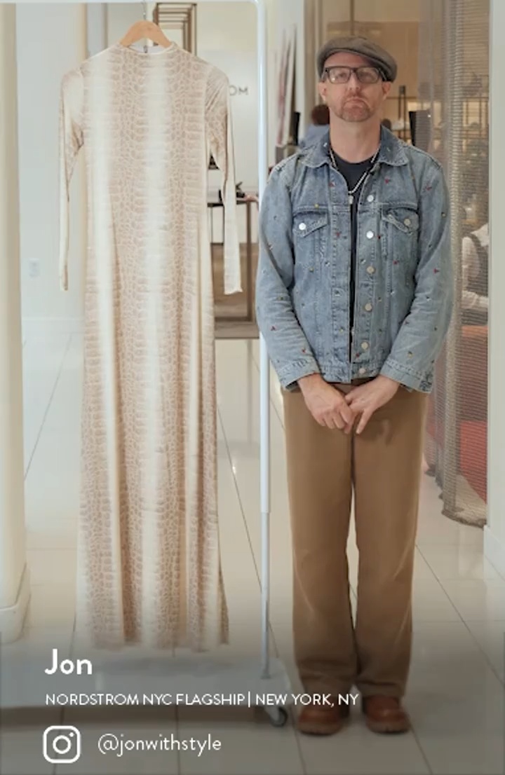 Naked Snakeskin Print Long Sleeve Bodysuit