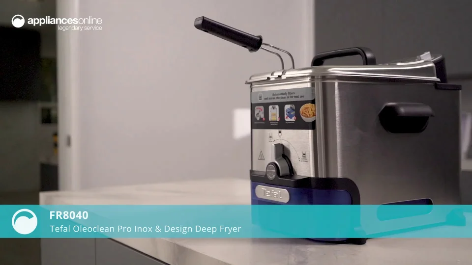 Tefal FR8040 Oleoclean Pro Inox Design Deep Fryer Appliances