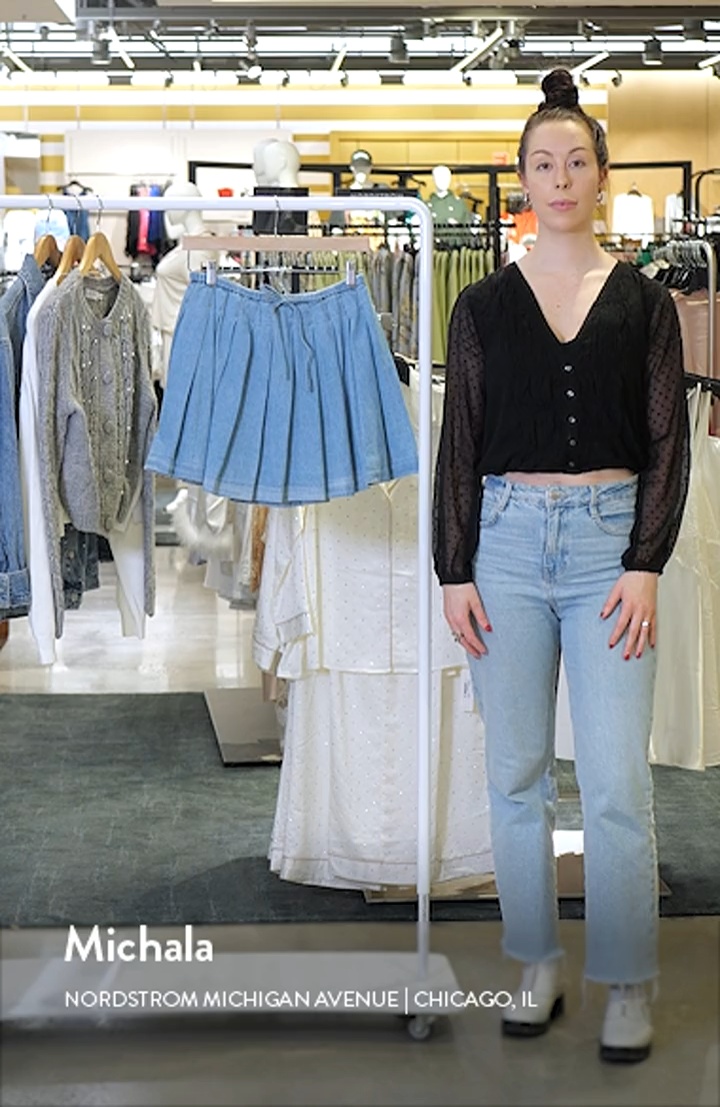 WAYF Jane Pleated Denim Miniskirt | Nordstromrack