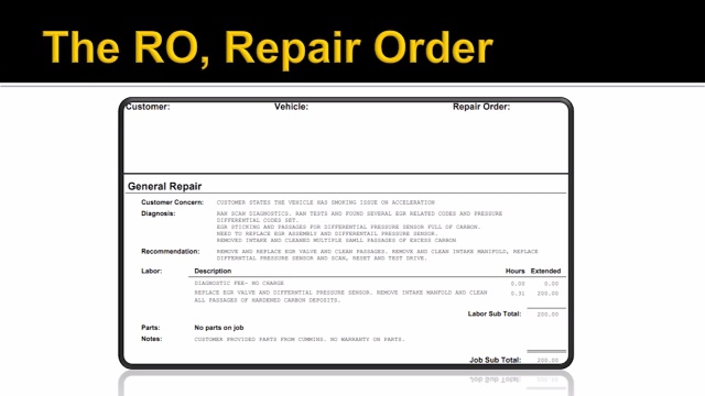 Service Writing For Diesel Shops