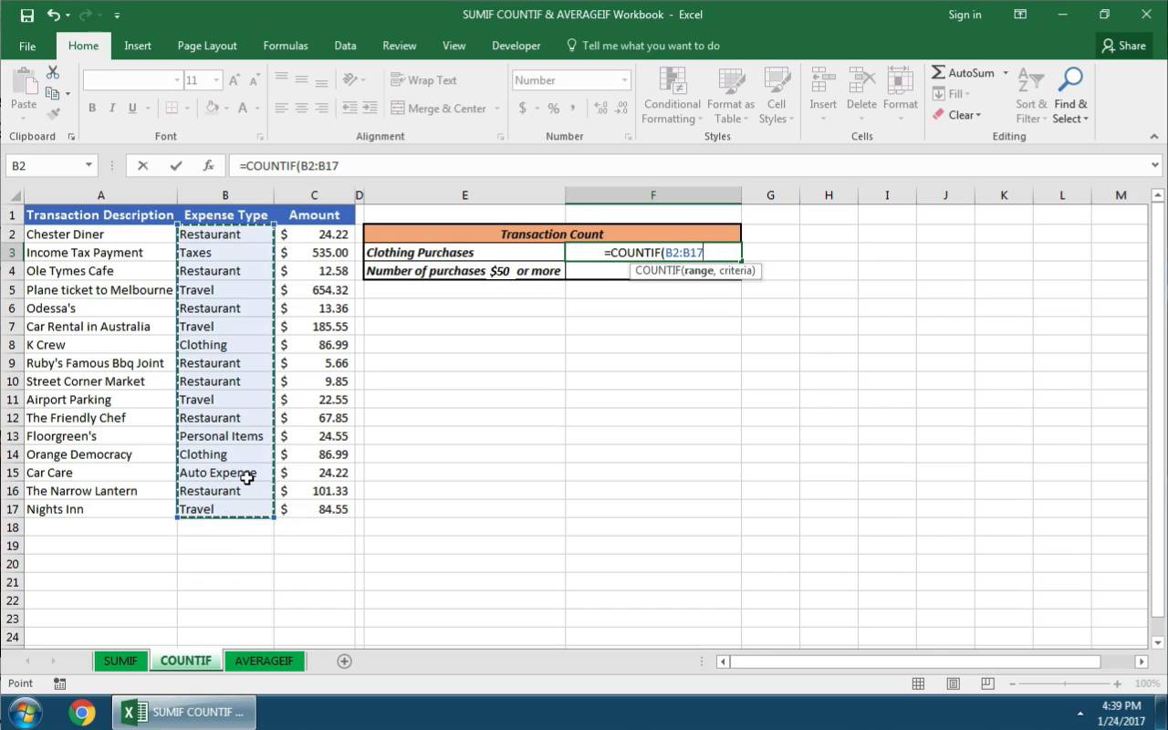 How To Start Using Countif Sumif And Averageif In Excel Envato Tuts 6255