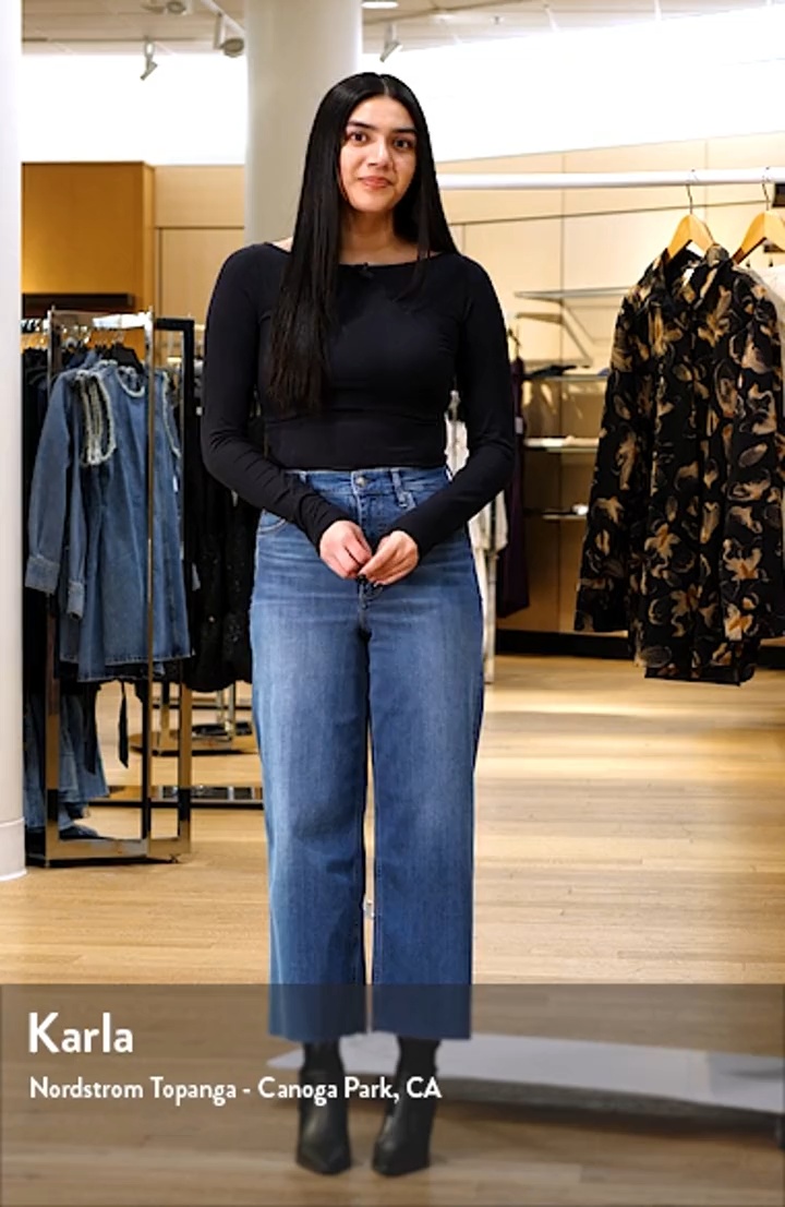 rag & bone Epic Andi Raw Hem High Waist Ankle Wide Leg Jeans