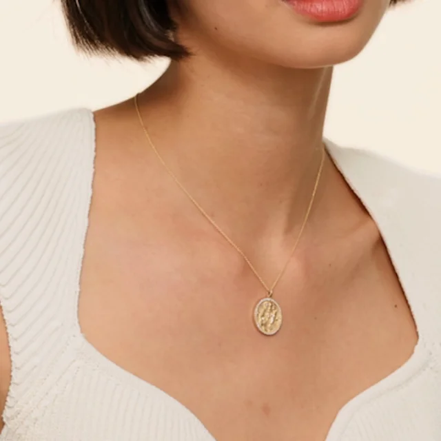 14K Yellow Gold Luxe Pisces Zodiac Pavé Pendant